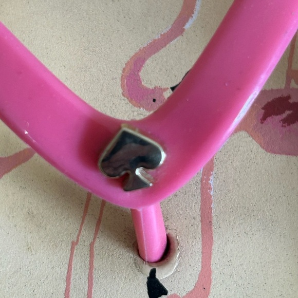 Kate Spade Flamingo Print Spade Logo Pink Sandals - Picture 2 of 7
